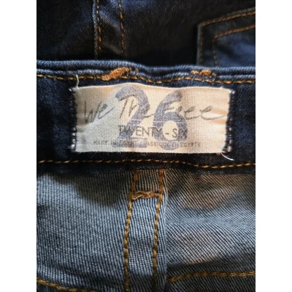 Free People Skinny Ankle Jeans Women’s Size 26 Blue Distressed Slim Cotton - Picture 3 of 4